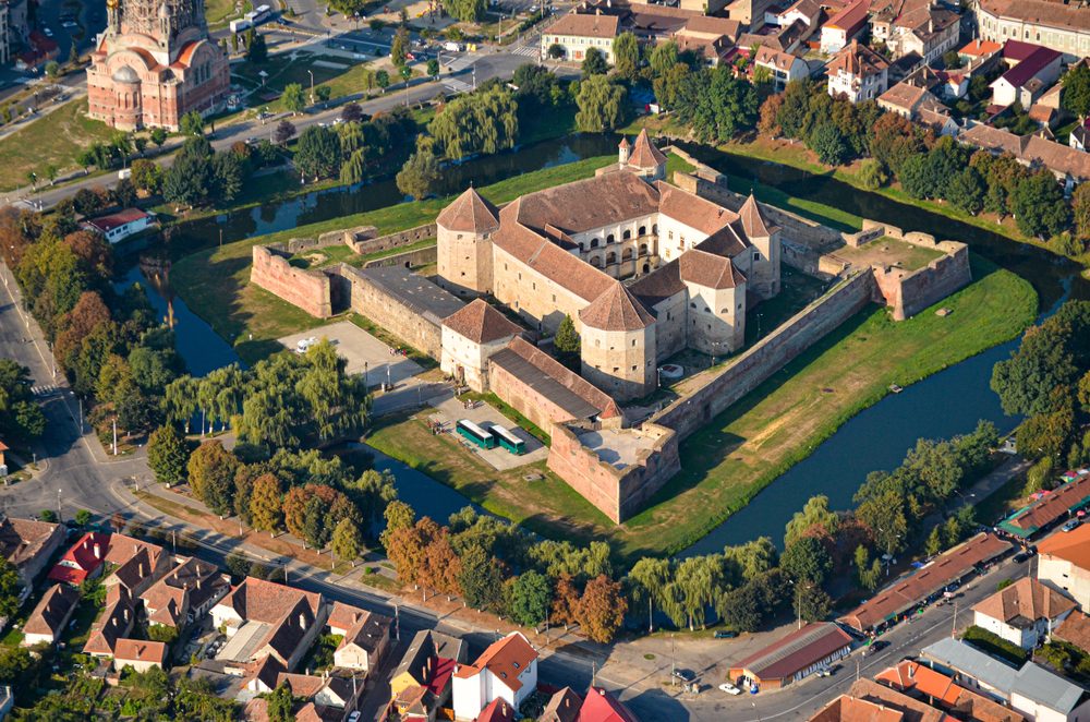 Cetatea Făgărașului văzută din dronă